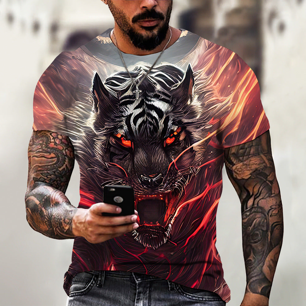 Animal Beast Lion 3D Printed Summer Men's T-shirt - iztia