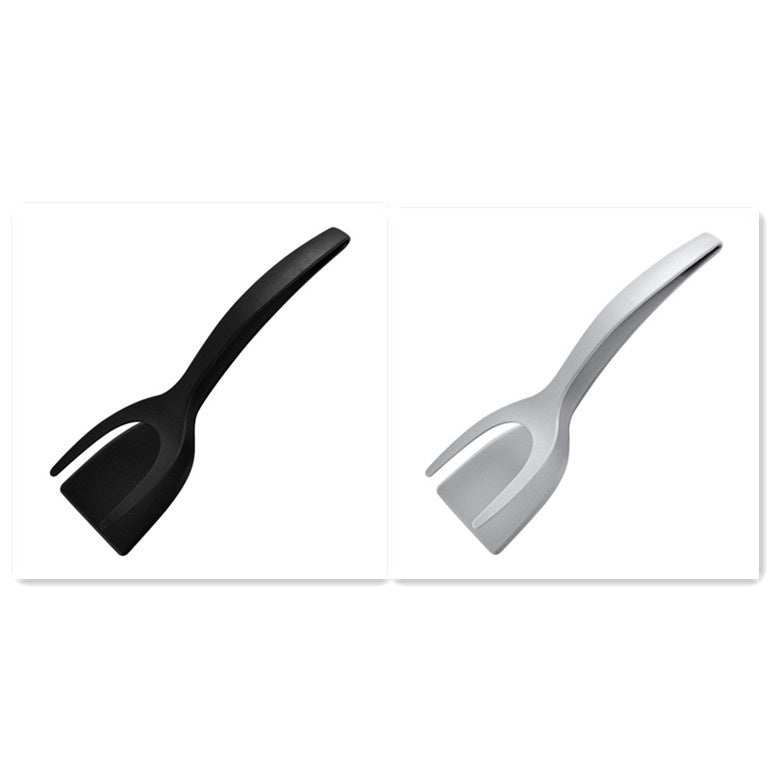 2 In 1 Grip And Flip Tongs Egg Spatula Tongs Clamp Pancake Fried Egg French Toast Omelet Overturned Kitchen Accessories - iztia