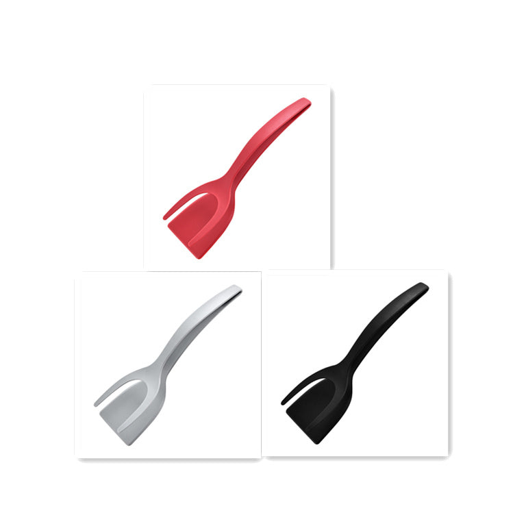 2 In 1 Grip And Flip Tongs Egg Spatula Tongs Clamp Pancake Fried Egg French Toast Omelet Overturned Kitchen Accessories - iztia