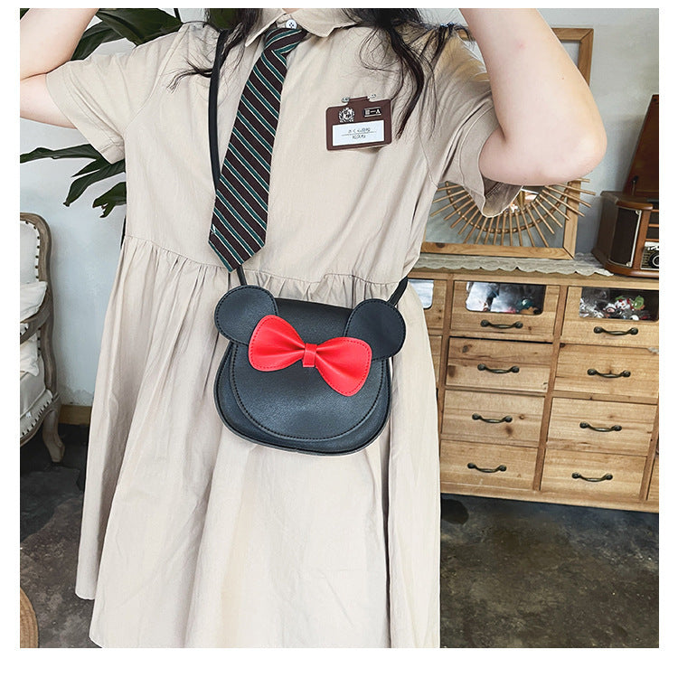 Cute And Adorable Bowknot Soft Girl Student Children's Small Bag Pu Female - iztia