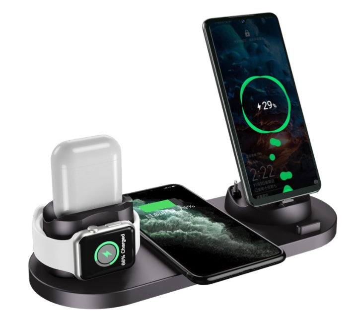 Wireless Charger For IPhone Fast Charger For Phone Fast Charging Pad For Phone Watch 6 In 1 Charging Dock Station - iztia