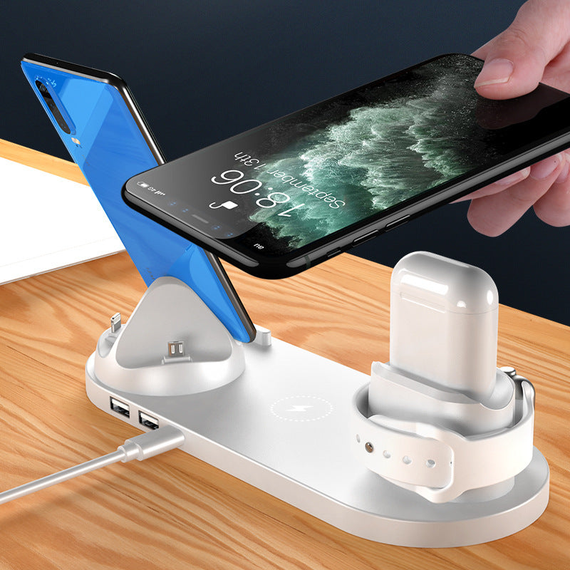 Wireless Charger For IPhone Fast Charger For Phone Fast Charging Pad For Phone Watch 6 In 1 Charging Dock Station - iztia