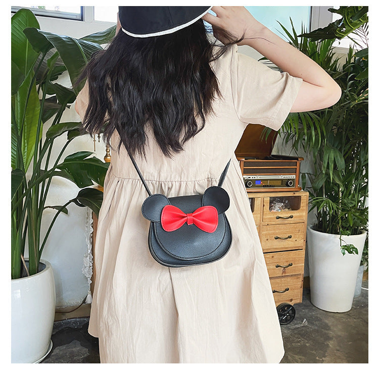 Cute And Adorable Bowknot Soft Girl Student Children's Small Bag Pu Female - iztia