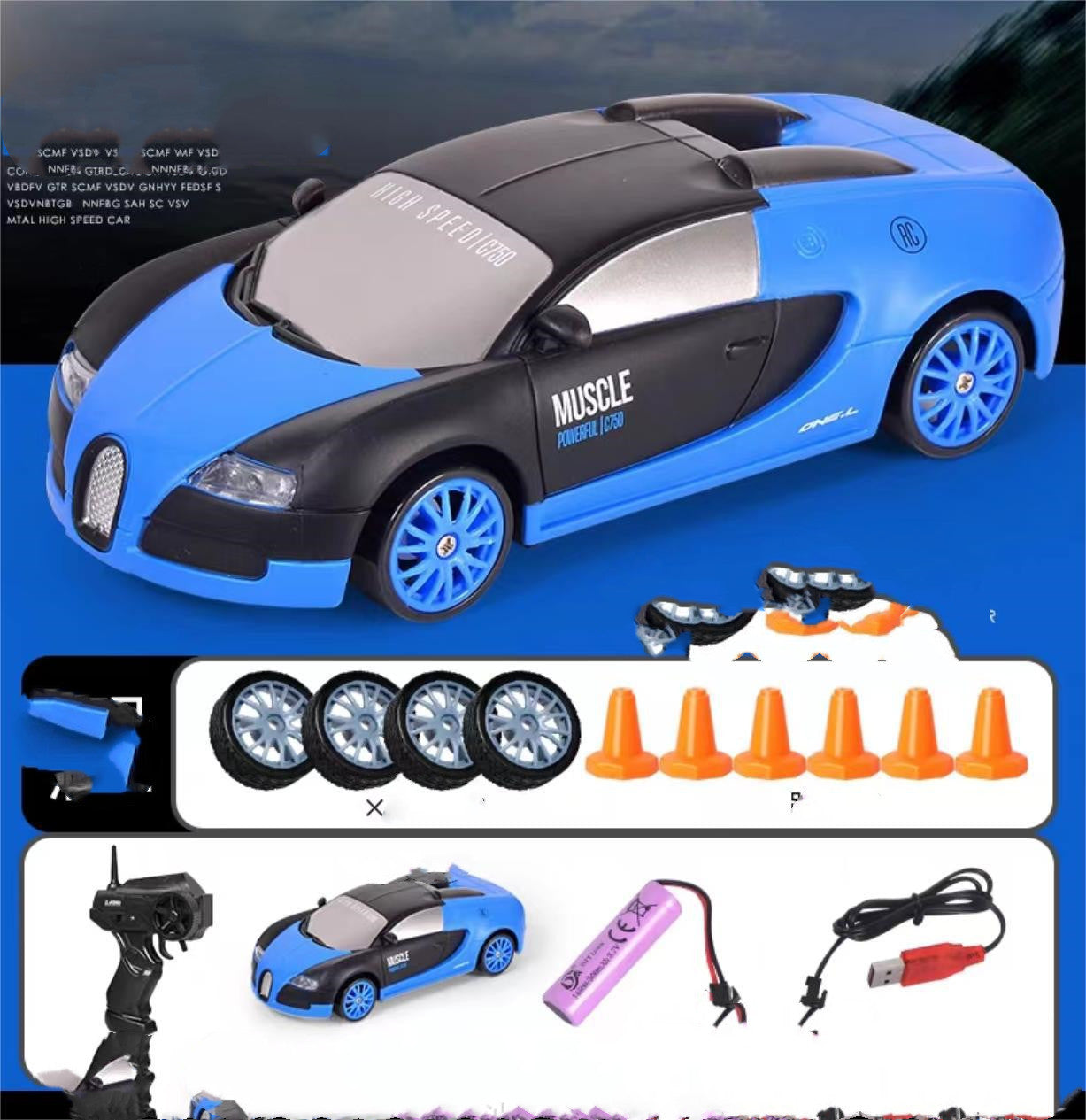 2.4G Drift Rc Car 4WD RC Drift Car Toy Remote Control GTR Model AE86 Vehicle Car RC Racing Car Toy For Children Christmas Gifts - iztia