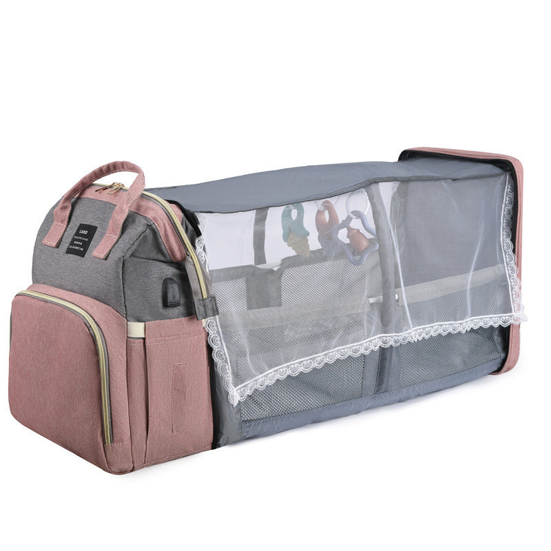 New Mummy Baby Crib Backpack Large Capacity Out Milk Insulated Bag Women - iztia