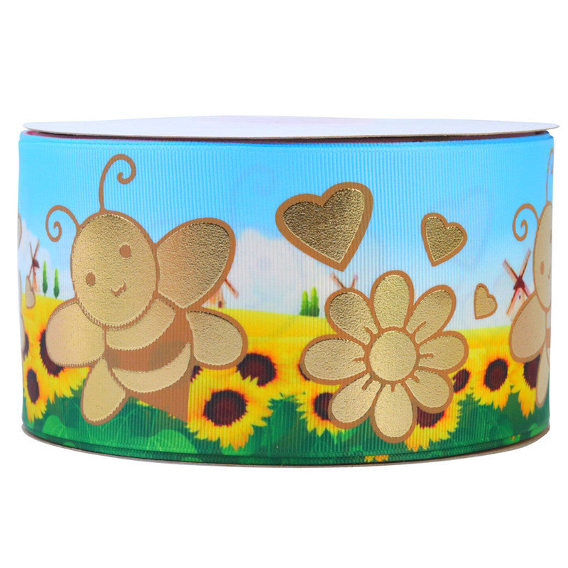 Bronzing Printed Rib Ribbon Clothing Accessories - iztia