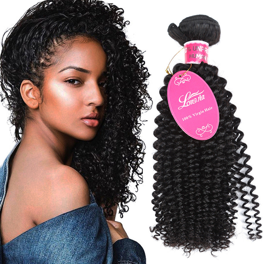 10A Deep Curly Brazilian Human Hair Bundles Weave - iztia