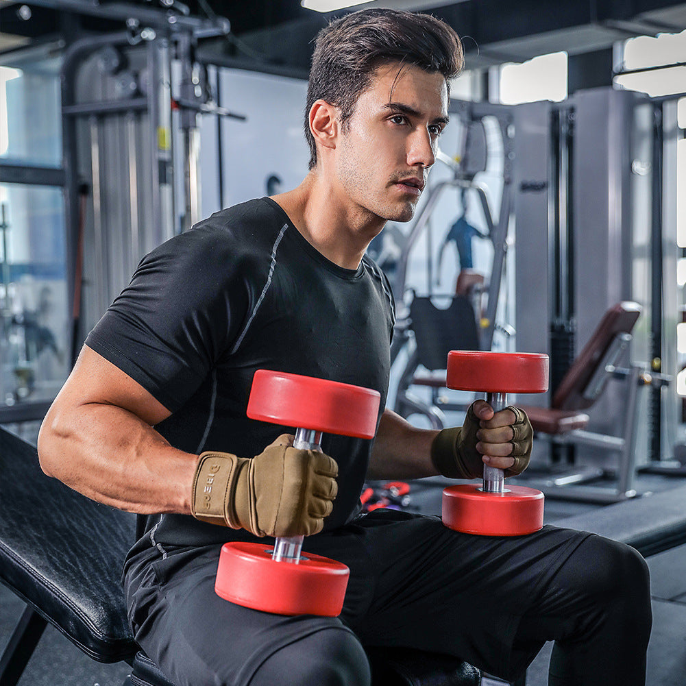 Summer Workout Wristband Sports Anti-slip Half Finger Universal Dumbbell Training Gloves - iztia
