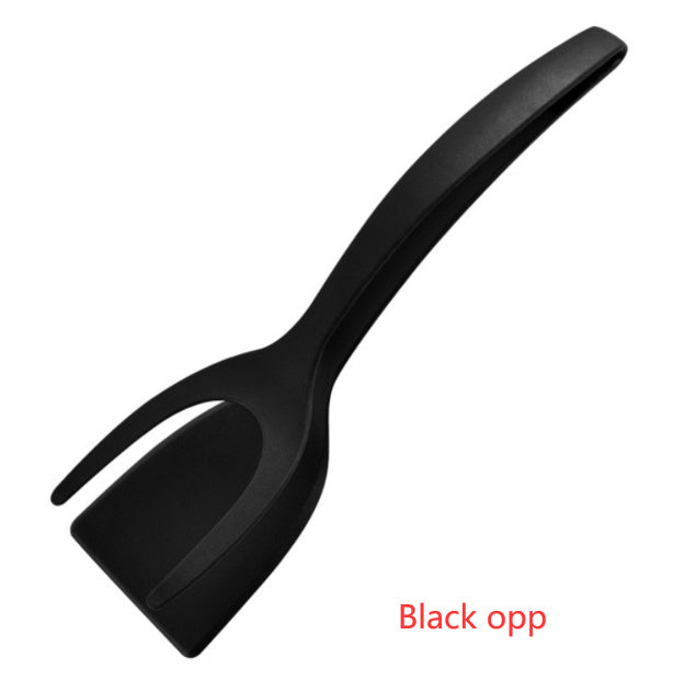2 In 1 Grip And Flip Tongs Egg Spatula Tongs Clamp Pancake Fried Egg French Toast Omelet Overturned Kitchen Accessories - iztia