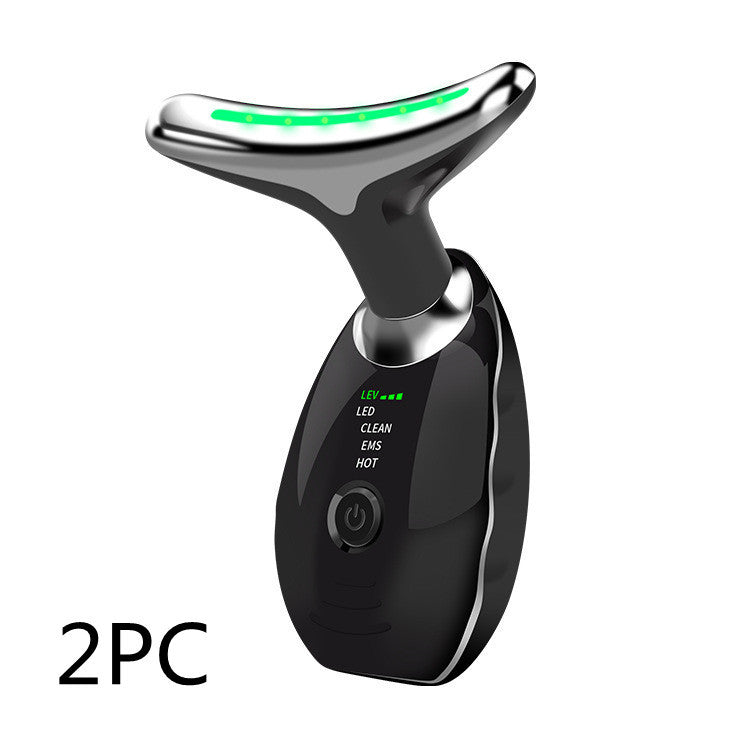 Neck Face Beauty Device Colorful LED Photon Therapy Skin Tighten Reduce Double Chin Anti Wrinkle Remove Lifting Massager - iztia