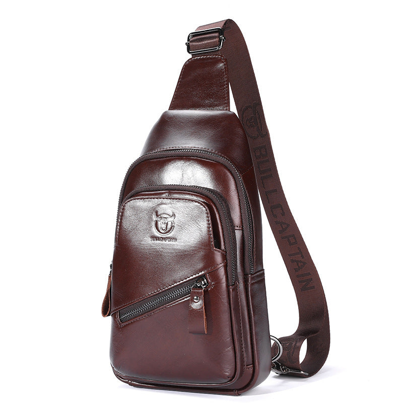 Bull Captain High-grade Large-capacity Genuine Leather Men's Shoulder Crossbody - iztia