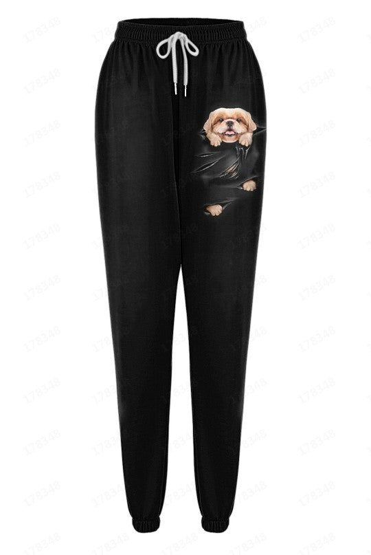 European and American Leisure Sports 3D Digital Printing Loose Couple Pants - iztia