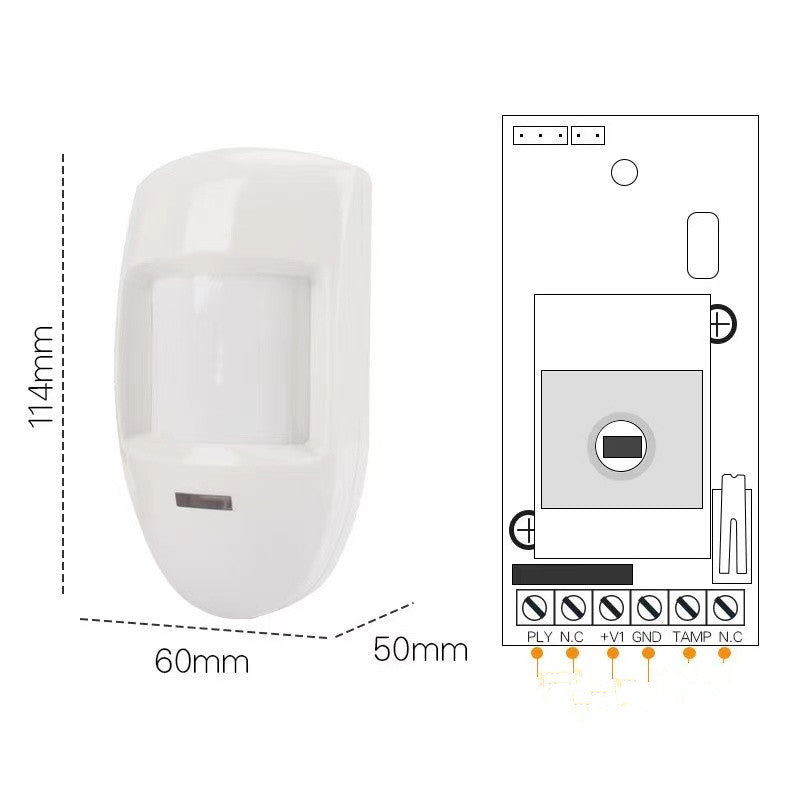 Wired Pir Motion Sensor Passive Infrared Detector Wall Mounted Warning Alarm Relay Home Security System - iztia