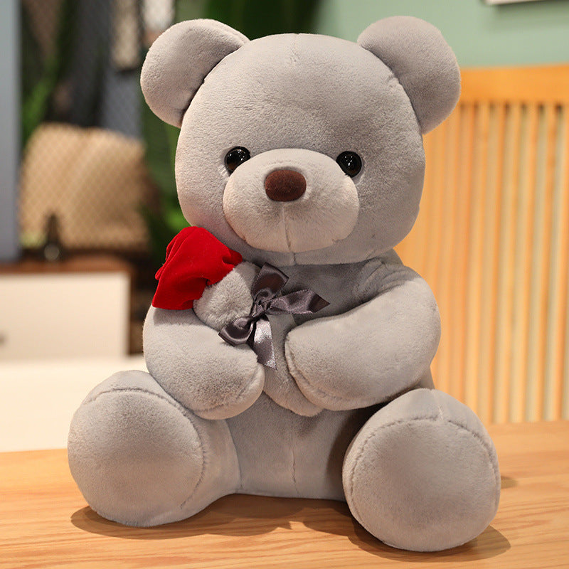 23-45cm New Lovely Hug Roses Teddy Bear Plush Pillow Stuffed Soft Animal Dolls Nice Birthday Gift Girlfriend Valentine's Day - iztia