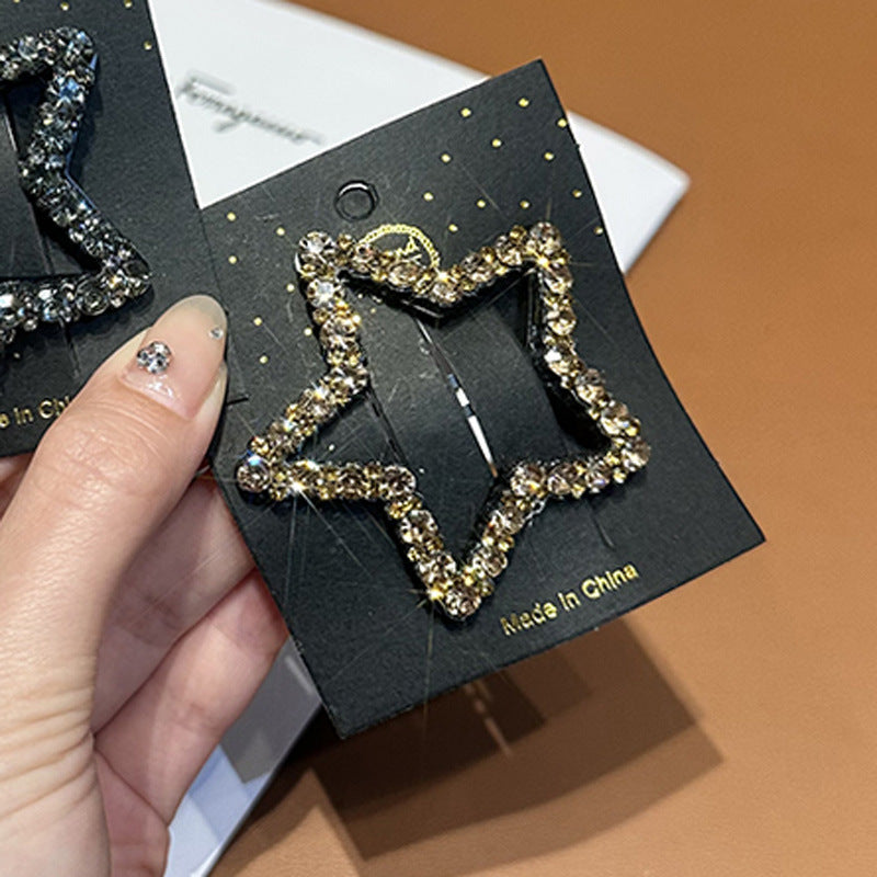 High-end Simple Rhinestone Star Hairpin Sweet Cool Female Headdress - iztia