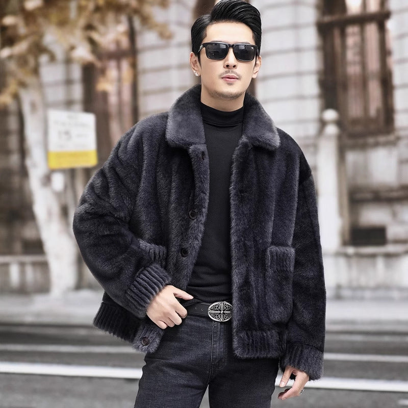 Men's Fur Chenille Coat - iztia