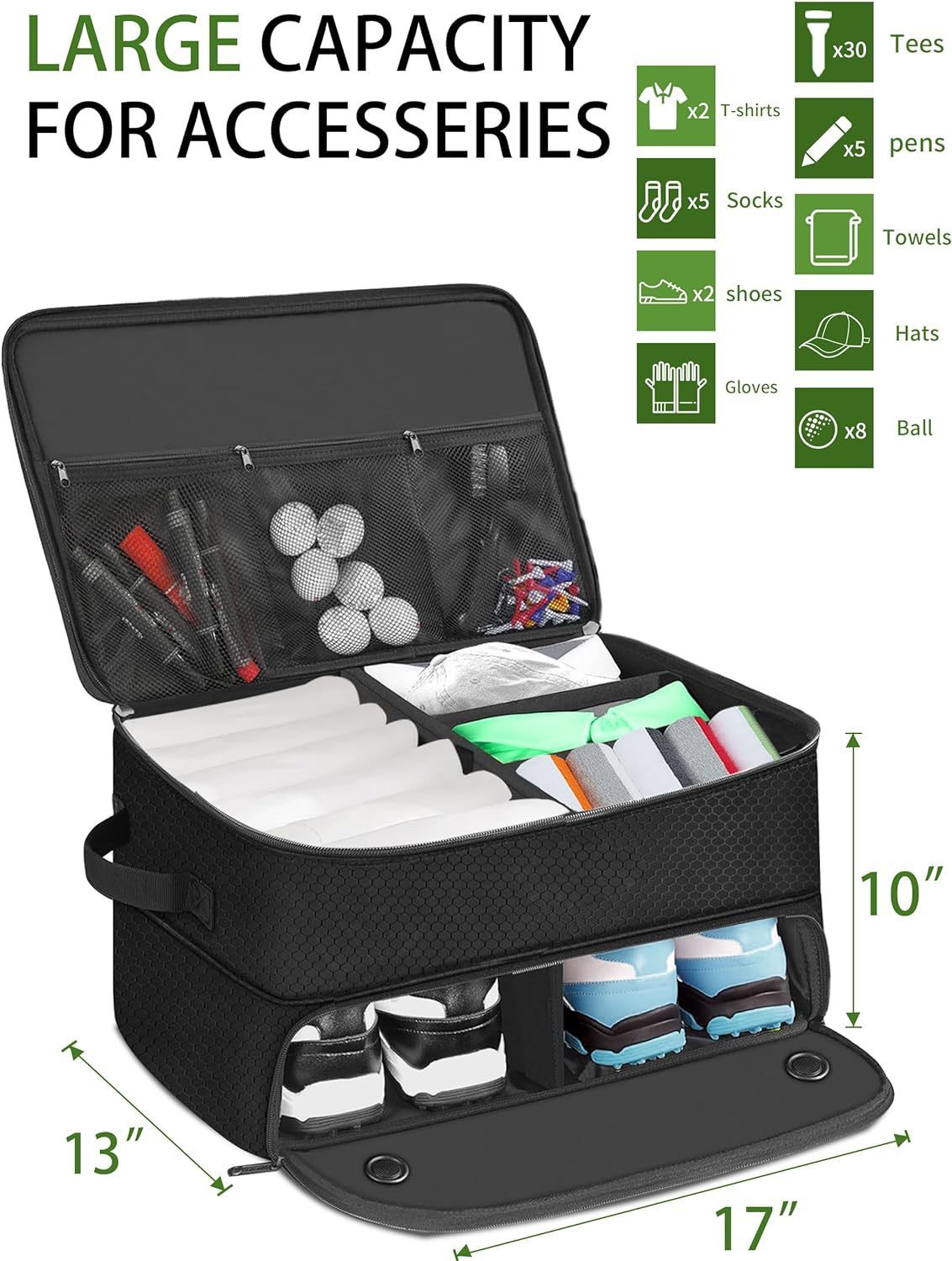 Golf Trunk Storage Box Waterproof Car Golf Locker Car Storage Bag - iztia