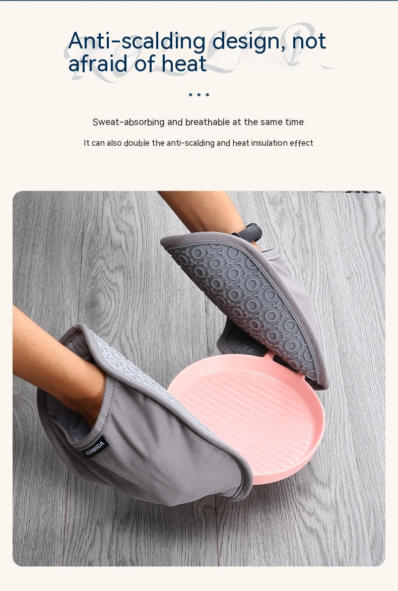 Anti-scald Lengthened Silicone Thermal Insulation Gloves Suit - iztia