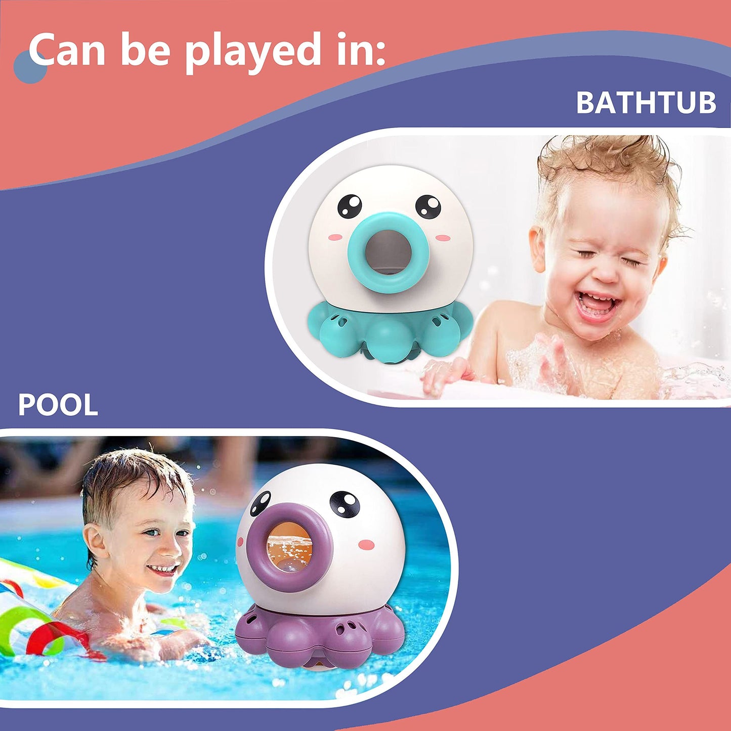 Octopus Fountain Bath Toy Water Jet Rotating Shower Bathroom Toy Summer Water Toys Sprinkler Beach Toys Kids Water Toys - iztia