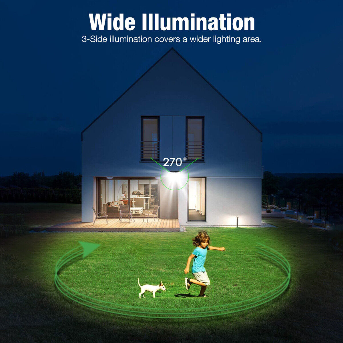 Iztia® Solar Outdoor Lights - 3000LM, 188 LED Motion Sensor, 4-Head IP65 Waterproof Security Flood Lights, 270° Wide Angle Wall Lights for Backyard and Yard - iztia