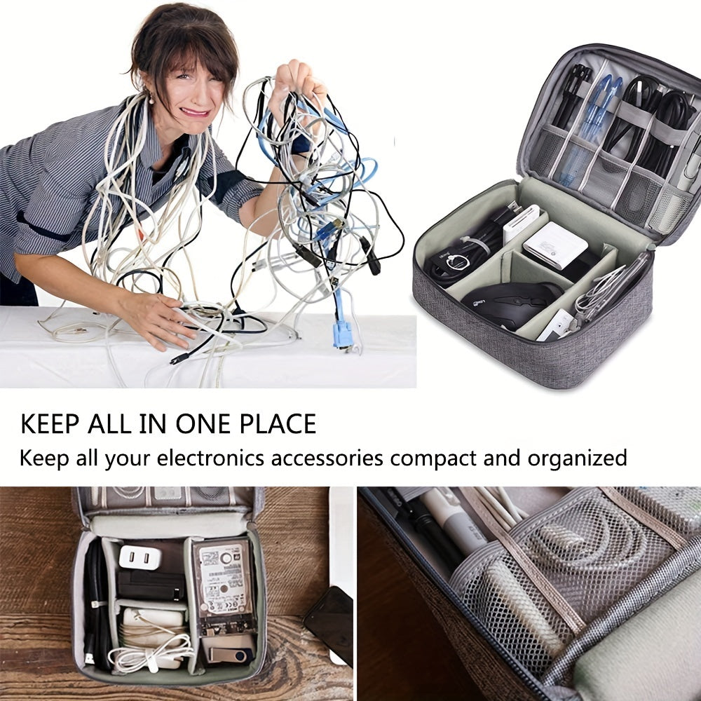 Electronics Organizer Travel Cable Organizer Bag Waterproof Portable Digital Storage Bag Electronic Accessories Case Cable Charger Organizer Case - iztia