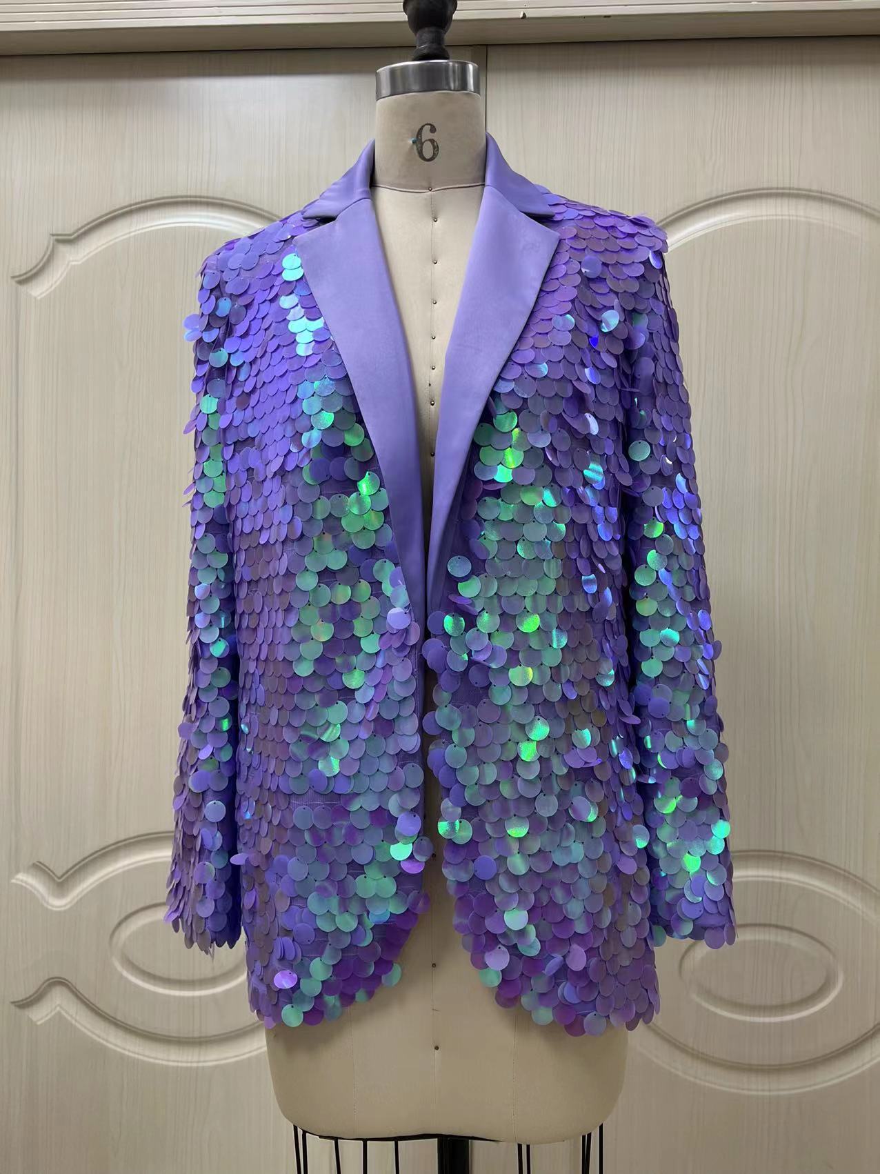 Loose Sequin Fashion Suit Top High Dinner Party Temperament Coat - iztia