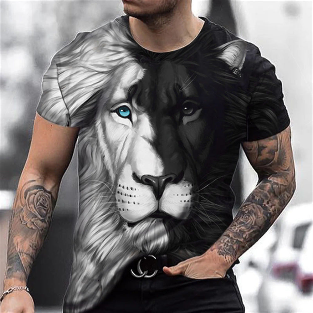 Animal Beast Lion 3D Printed Summer Men's T-shirt - iztia