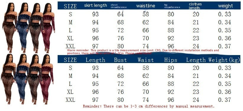 Fashion Sexy See-through Mesh Sequins Tassel Two-piece Set - iztia