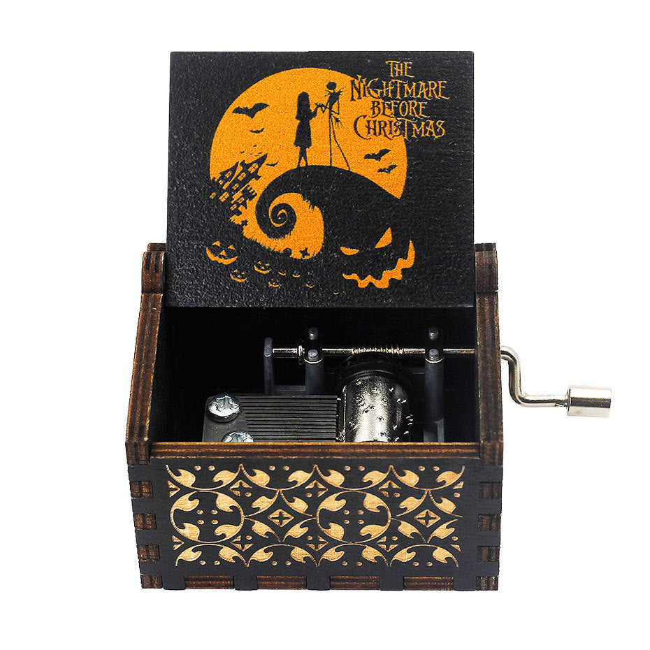 Antique Carved Wooden Hand Crank Spirited Away Music Box Christmas Gift Birthday Gift Party Decoration - iztia