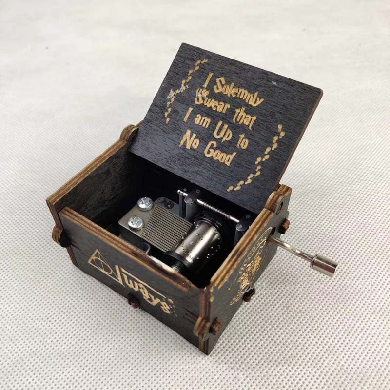 Antique Carved Wooden Hand Crank Spirited Away Music Box Christmas Gift Birthday Gift Party Decoration - iztia