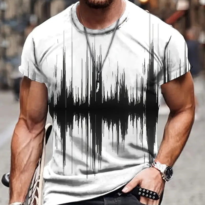 Natural Landscape Digital Printing Men's T-shirt Refreshing Stylish Short Sleeve - iztia