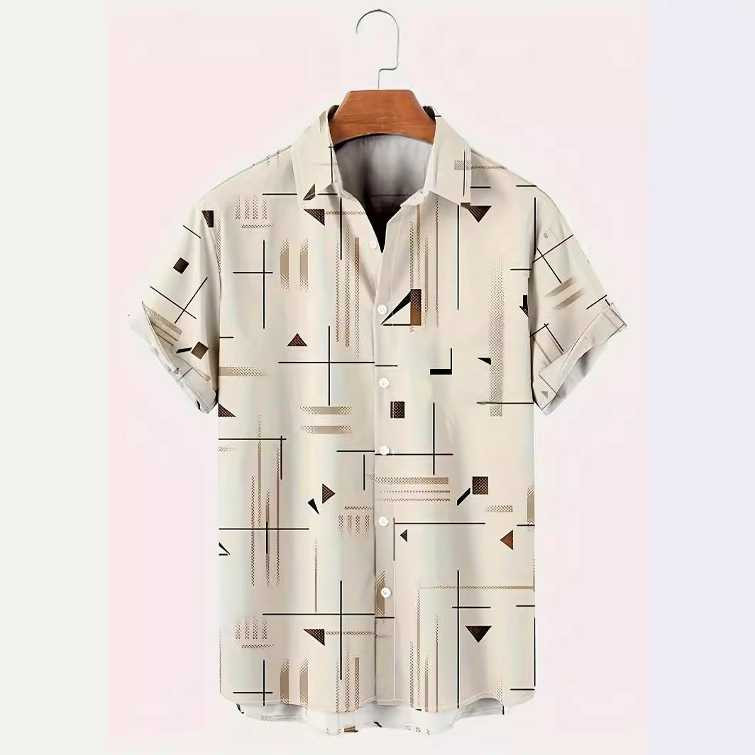 Fashion Printed Shirt Summer Menswear Printing - iztia