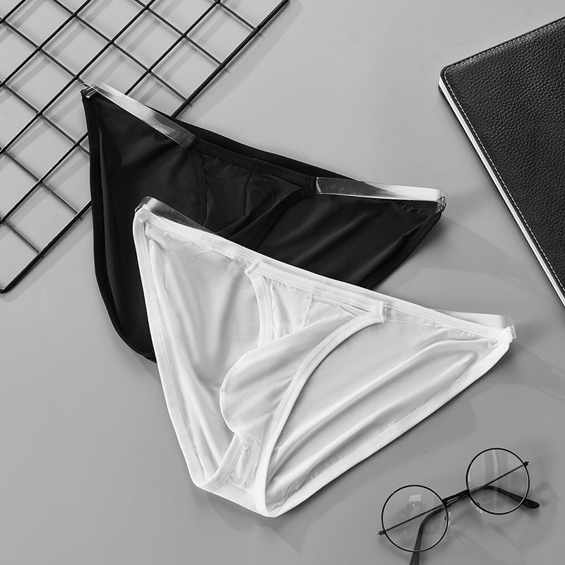 Low-rise Breathable Sports Briefs for Men, Made of Transparent Thin Ice Silk with Single Layer and U Convex Design, Offering a Sexy Fit - iztia