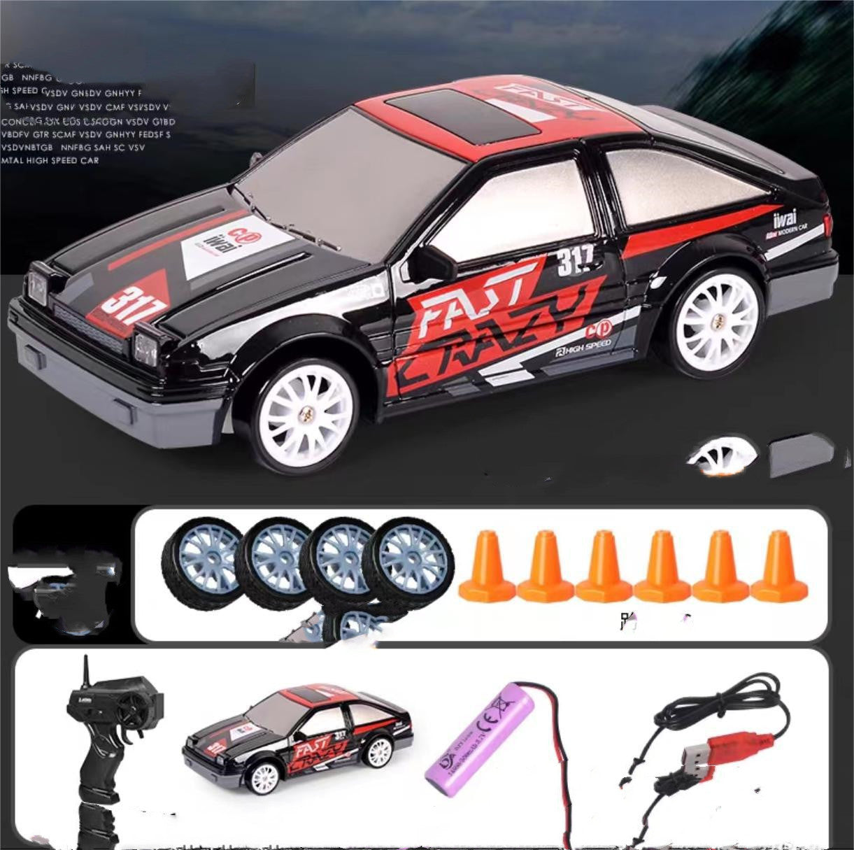 2.4G Drift Rc Car 4WD RC Drift Car Toy Remote Control GTR Model AE86 Vehicle Car RC Racing Car Toy For Children Christmas Gifts - iztia
