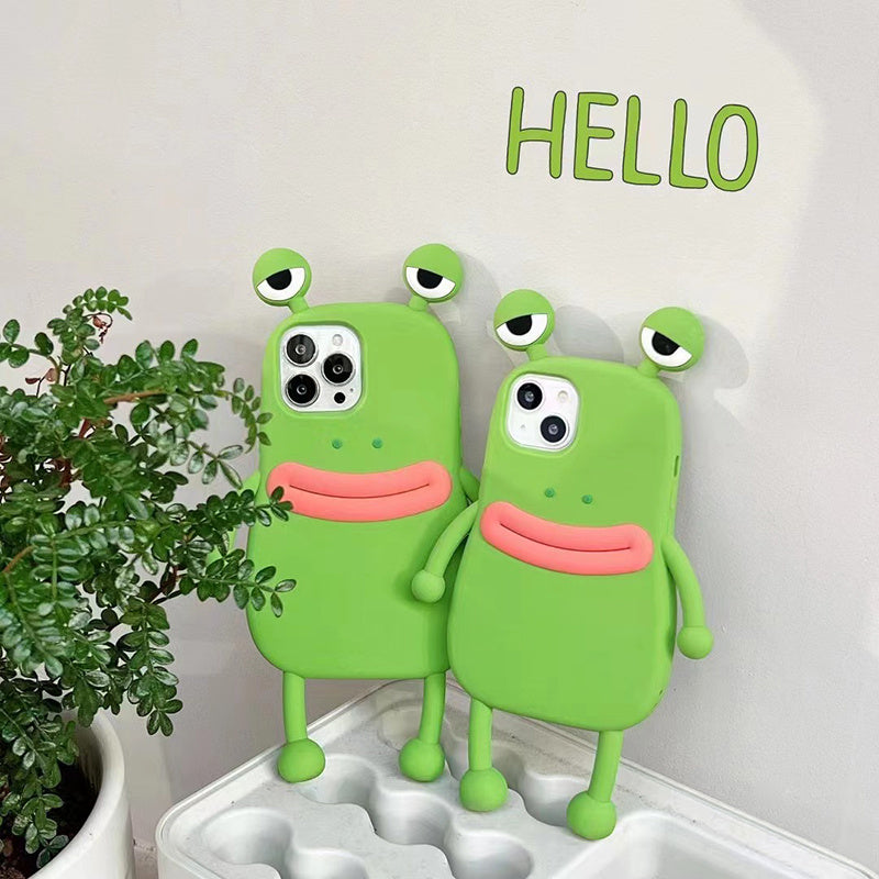 Funny Silicone 3D Frog Phone Case For IPhone 14 13 11 12 Pro Max XS XR X 7 8 Plus SE Cartoon Cute Shockproof Bumper Cover - iztia