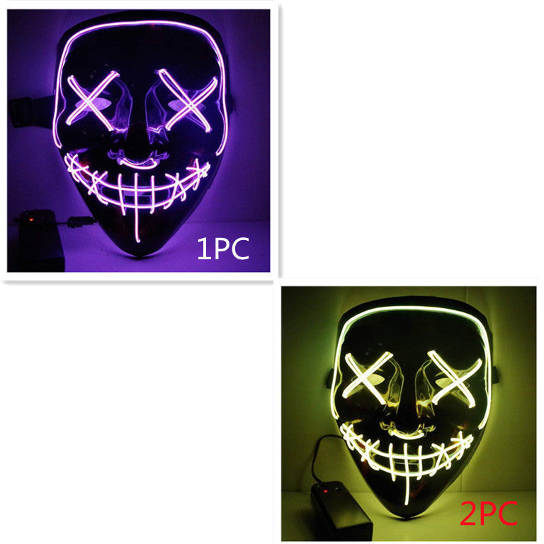 Line Up Festive Led Glitter Grimace Glow Mask - iztia