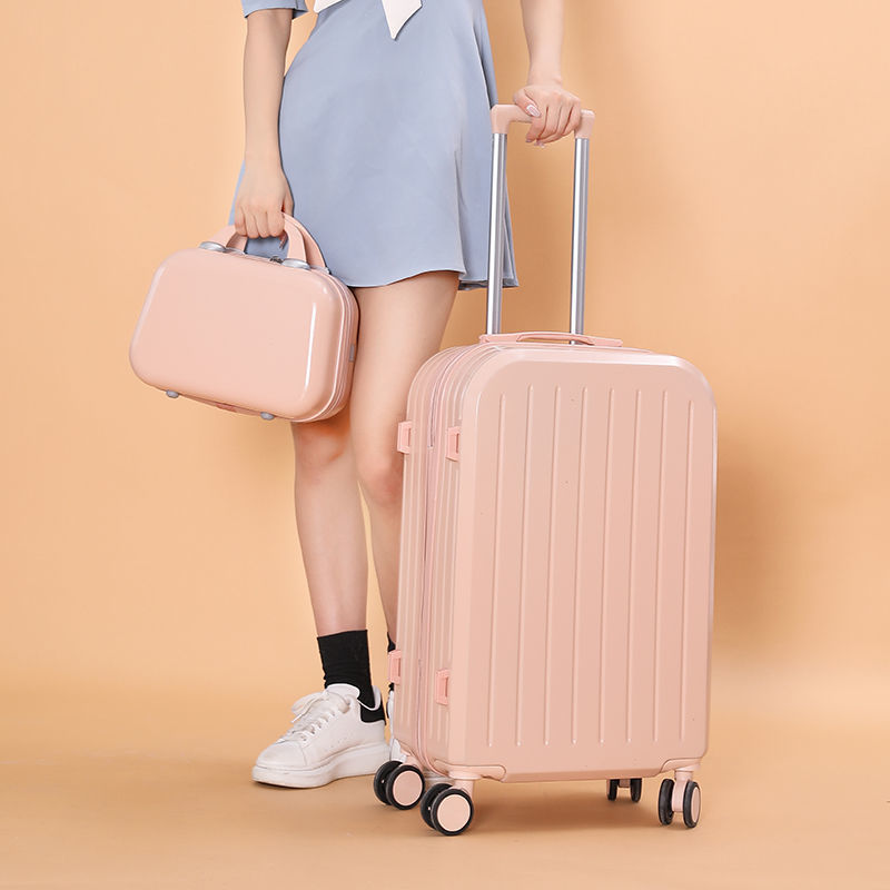 Luggage Female Student Trolley Case Travel Password Suitcase Male Candy Color Leather Case Suitcase Set - iztia