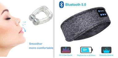 Wireless Bluetooth Sleeping Headphones Headband Thin Soft Elastic Comfortable Music Ear Phones Eye Mask For Side Sleeper Sports - iztia