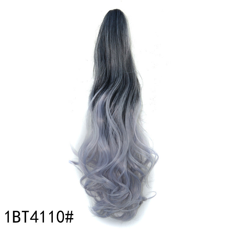 Colorful Gradient Color Clip Ponytail Wig - iztia