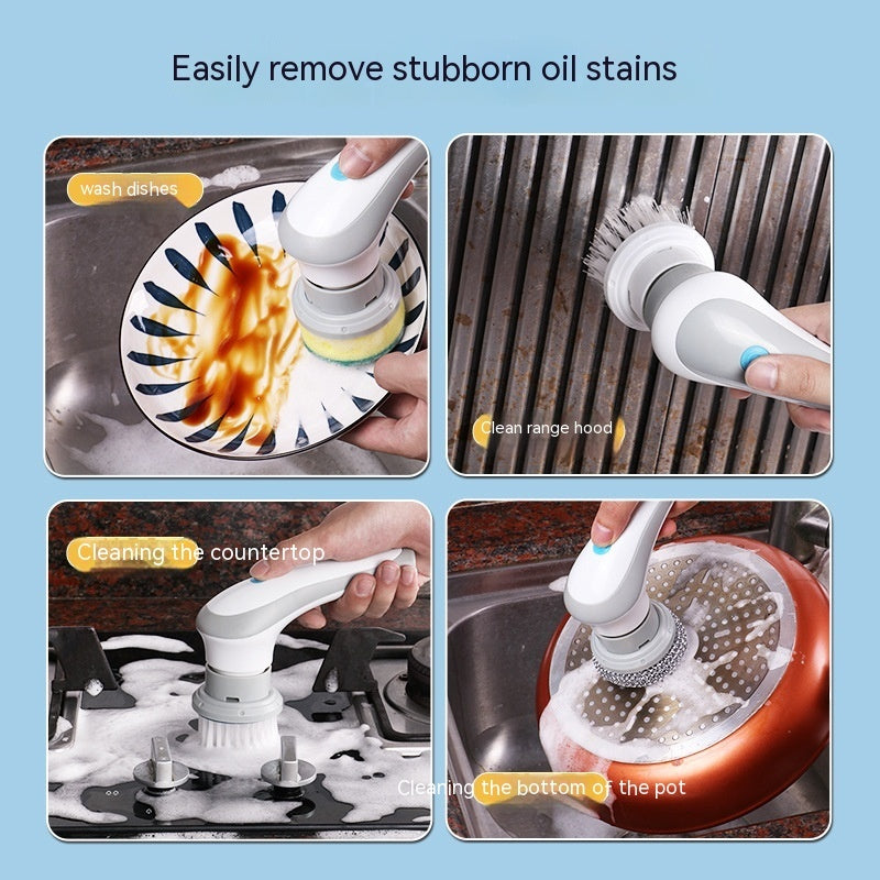 Electric Cleaning Brush 4 In 1 Spinning Scrubber Handheld Electric Cordless Cleaning Brush Portable - iztia