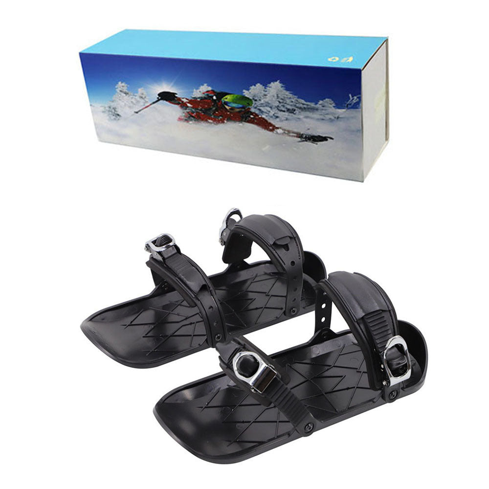 Mini Ski Skates Portable Short Skiboard Adjustable Skates Shoes For Snow - iztia