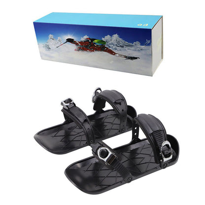 Mini Ski Skates Portable Short Skiboard Adjustable Skates Shoes For Snow - iztia