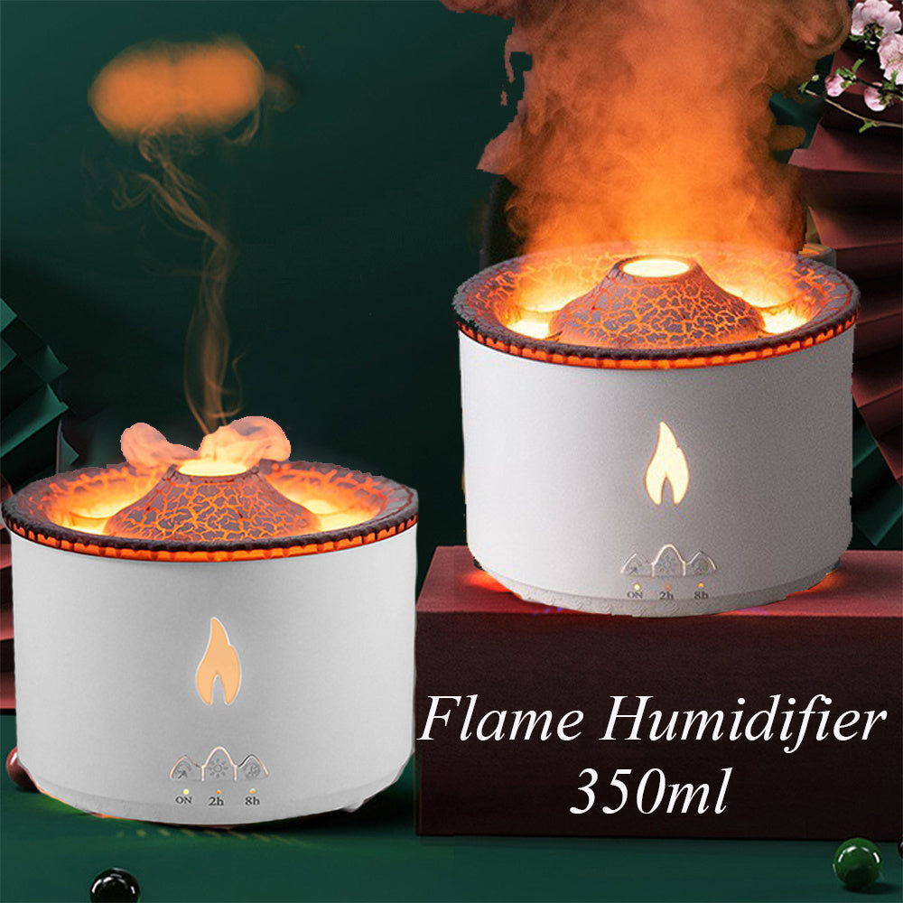 New Creative Ultrasonic Essential Oil Humidifier Volcano Aromatherapy Machine Spray Jellyfish Air Flame Humidifier Diffuser - iztia