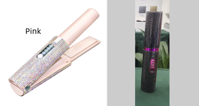 2-In-1 Electric USB Hair Straightening Brush Straightener Brush Multifunctional Comb Straightening Styler Hair Curler - iztia