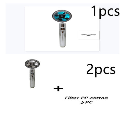 Propeller Driven Shower Head With Stop Button And Cotton Filter Turbocharged High Pressure Handheld Shower Nozzle - iztia