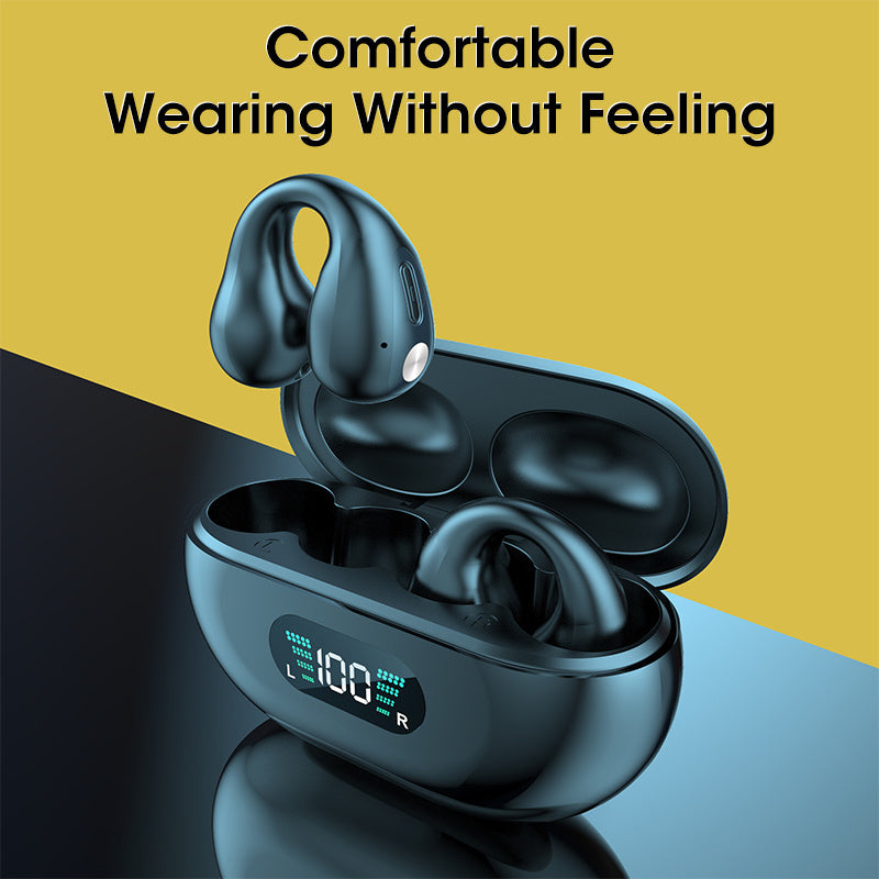 Bone Conduction Headphones TWS Earbuds Ear Clip Bluetooth 5.3 Touch Wireless Earphone In-Ear Bass HIFI Sports Headset - iztia