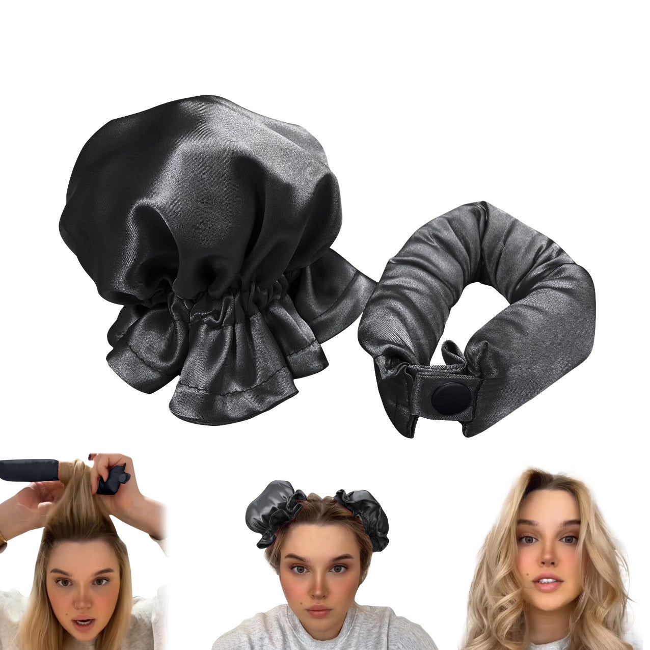 New Heatless Curl Stick With Cloth Cover Cute Ball Head Hair Curler Headband Hair Rollers Wave Form Curling Rod Hair Style Tools Gadgets - iztia