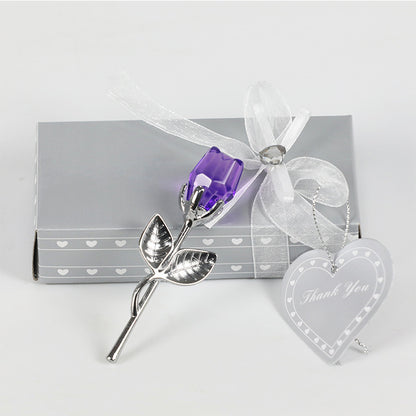 Crystal Metal Rose Valentine's Day Small Gift Wedding - iztia