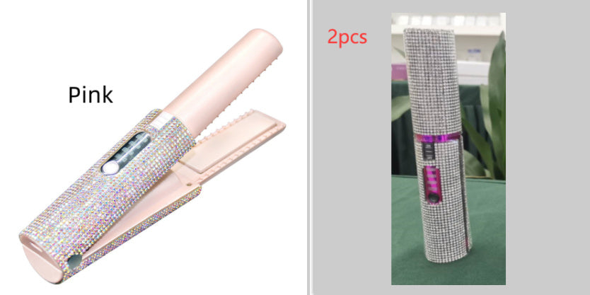 2-In-1 Electric USB Hair Straightening Brush Straightener Brush Multifunctional Comb Straightening Styler Hair Curler - iztia