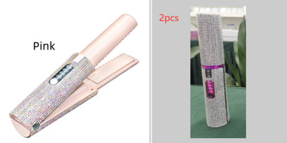 2-In-1 Electric USB Hair Straightening Brush Straightener Brush Multifunctional Comb Straightening Styler Hair Curler - iztia